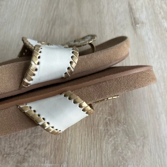 Jack Rogers Women's White and Tan comfort soft comfortable Sandals size 5 new - Picture 6 of 11